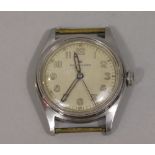1930/40s gent's Rolex Oyster watch, the champagne dial with luminous Arabic numerals and red