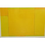 20th century school - 'Geometric study in yellow', indistinctly signed 'Aander?', 105 x 155cm,