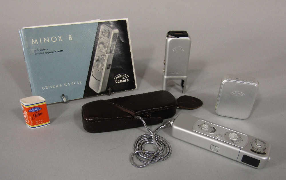 Minox B 'spy' camera, with leather case, owners manual and further accessories