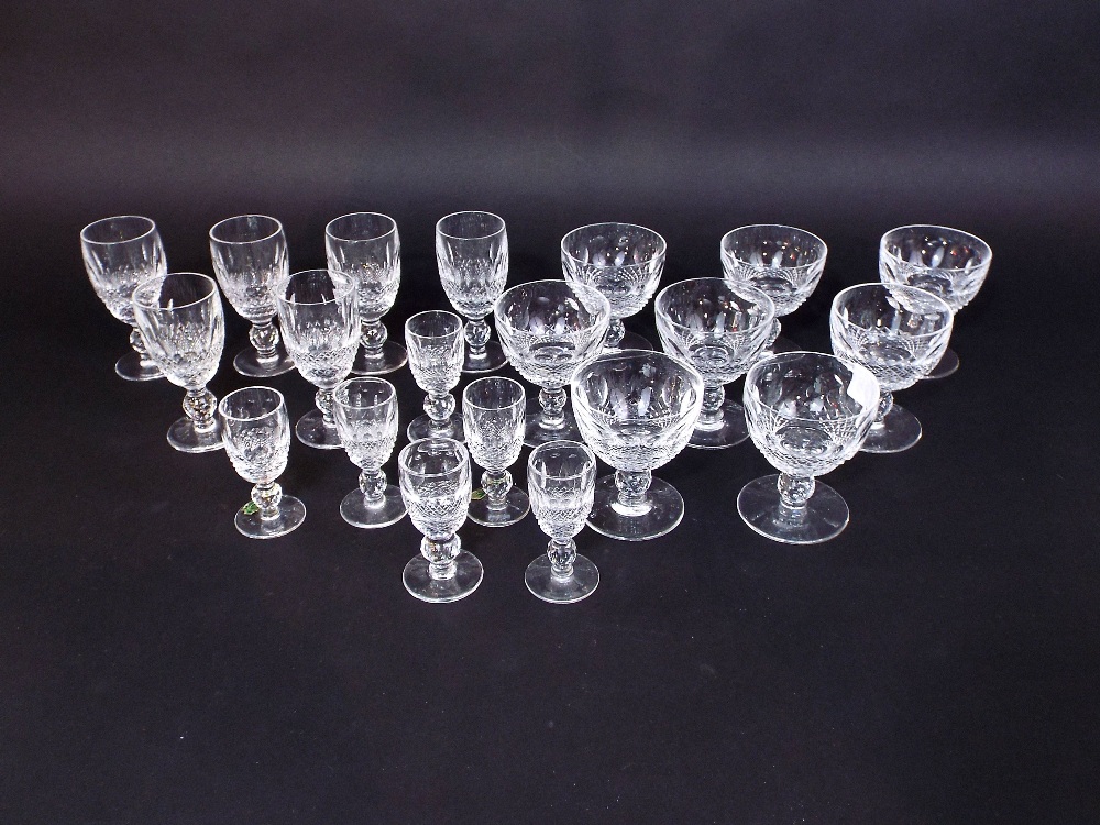 A collection of Waterford crystal drinking glasses in the Colleen pattern comprising twenty