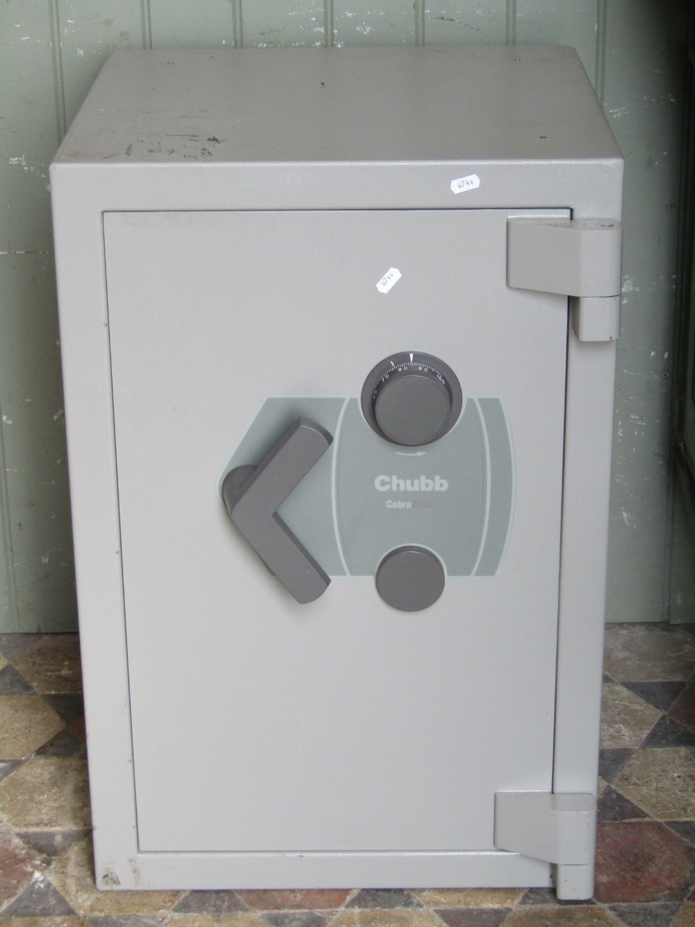 A Chubb Cobra Elite combination safe, (combination and key in office), approx 50 cm square x 75 cm