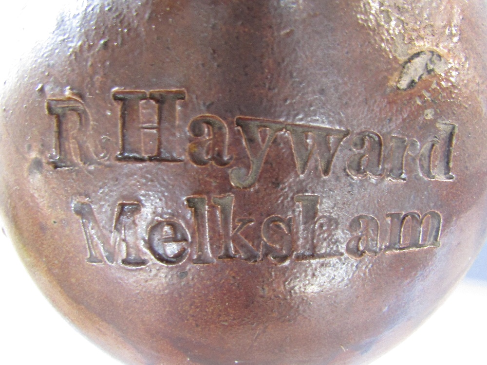 Two early 19th century salt glazed flagons, two gallon capacity, R Hayward of Melksham and a further - Image 3 of 3