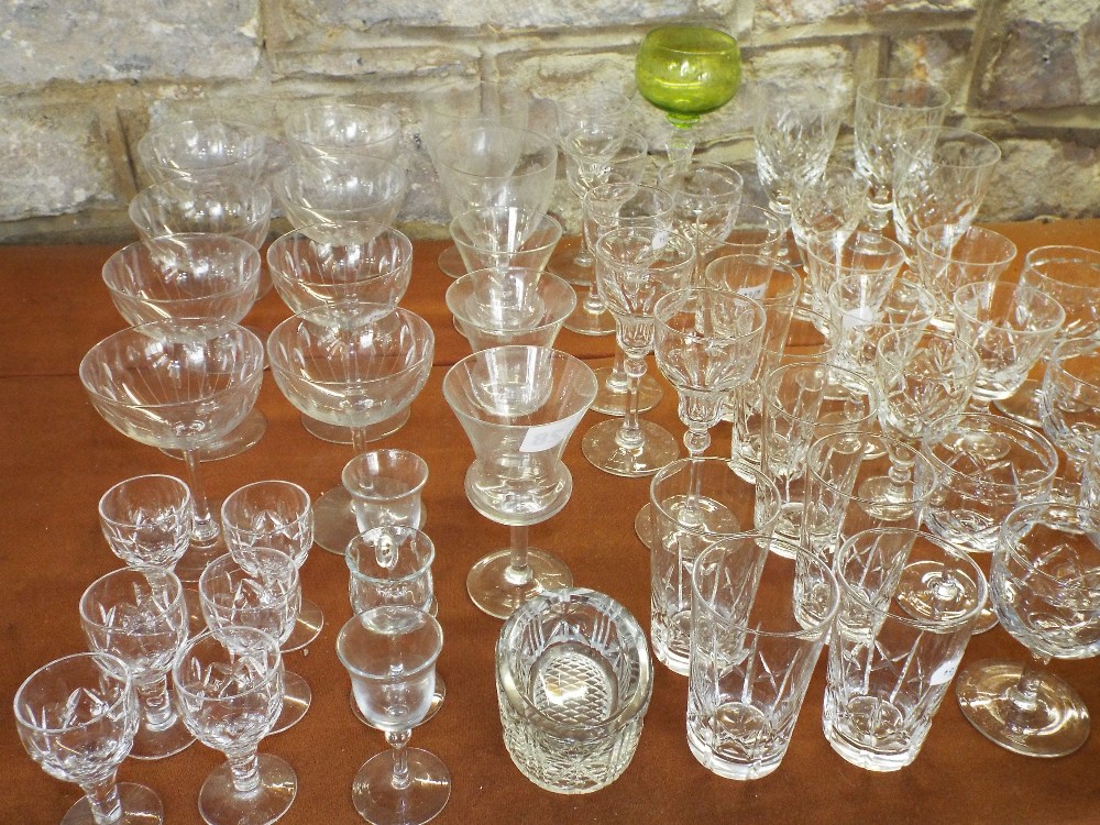 A quantity of drinking glasses of, various sizes, a glass salt, etc - Image 2 of 2