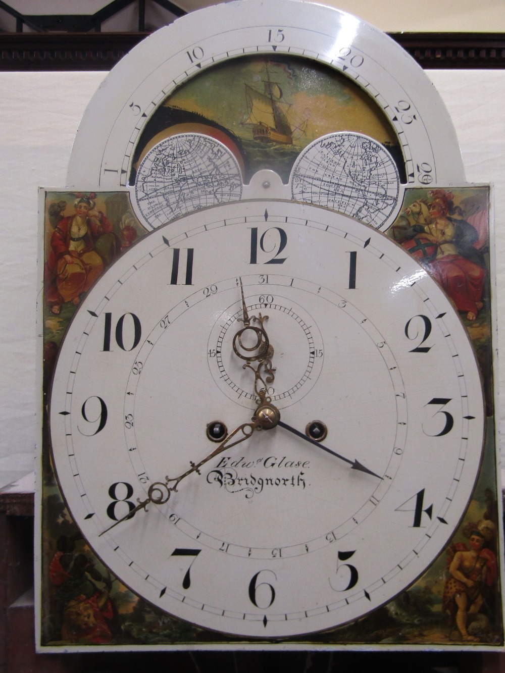 A Regency mahogany longcase clock with well figured flame veneers, the trunk with corinthian - Image 2 of 7