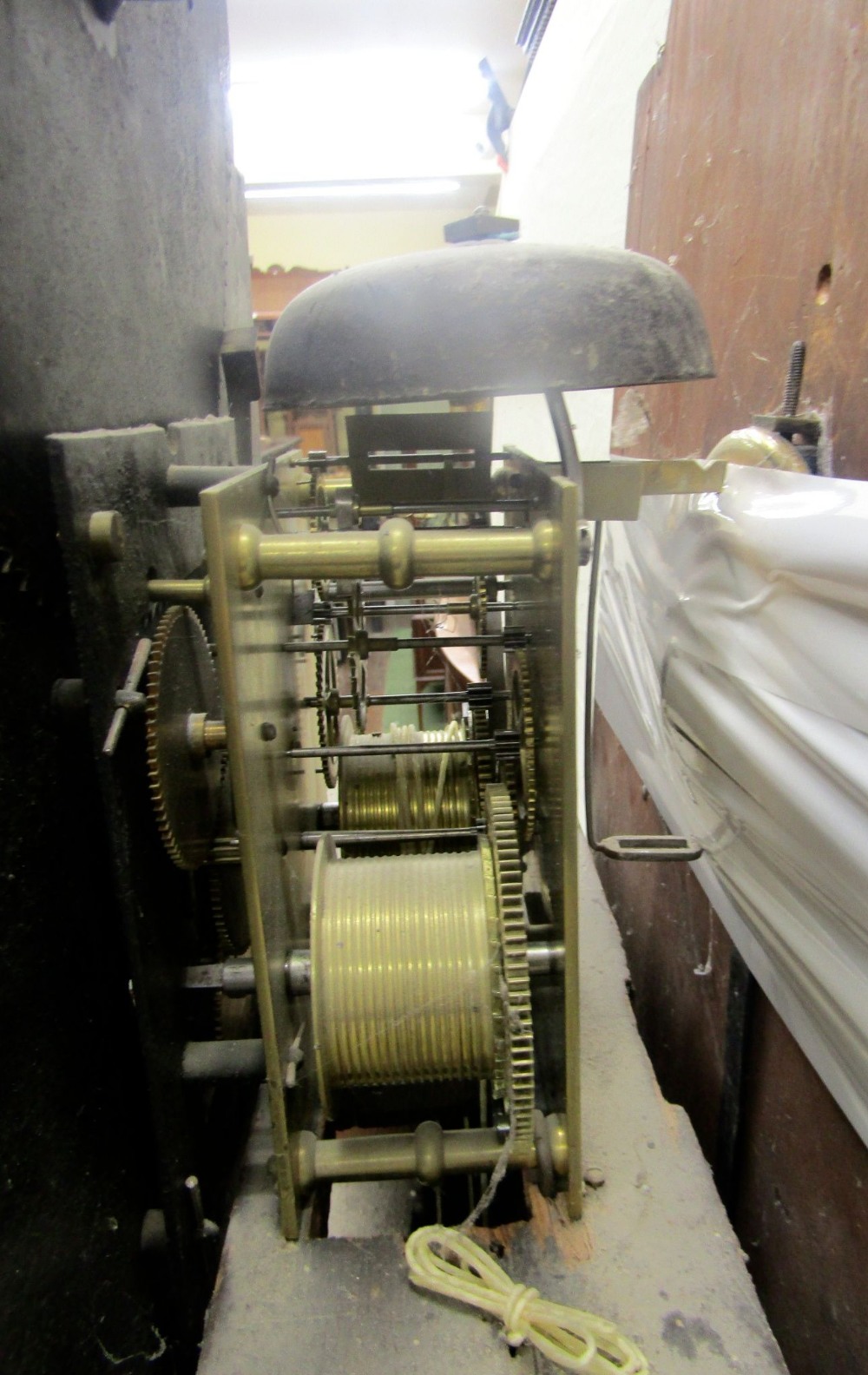 A Regency mahogany longcase clock with well figured flame veneers, the trunk with corinthian - Image 3 of 7