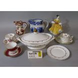 A collection of Royal Doulton Rondo pattern white and gilt dinnerwares no H4935 including a pair