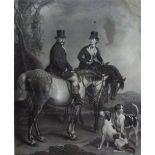 The Duke and Duchess of Beaufort 1864 after F Grant, black and white engraving by James Scott, 92