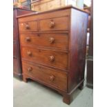 A small Victorian mahogany bedroom chest of two short over three long graduated drawers with