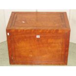A 19th century satinwood box/chest with hinged lid, moulded panels and side carrying handles