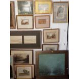A collection of fifteen various late 19th and early 20th century watercolours of landscape subjects,