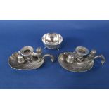 Cypriot 800 silver bowl embossed The Lion of St Mark upon three paw feet, 9 cm diameter; together