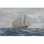 Robert Blackwell (20th century British) - Marine scene with five masted sailing vessel - Preussen,