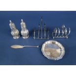 A mixed collection of silver to include a pair of good quality wrythen fluted silver baluster