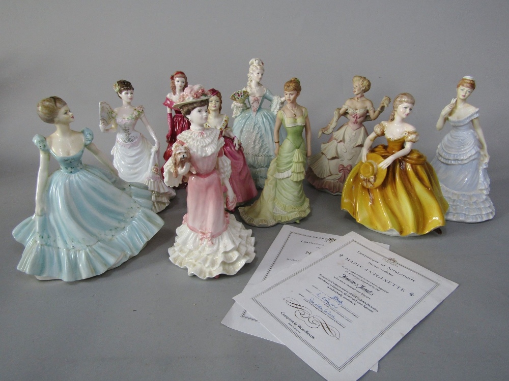 A collection of mainly Coalport figures of ladies including Nell Gwynn and Marie Antoinette from the - Image 2 of 3