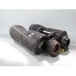 A pair of German 'Tordalk' 11x 80 binoculars, serial no:- 204183, badged Hertel & Reuss Optic (