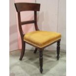 Eight (two sets of four) similar 19th century mahogany bar back dining chairs, with matching