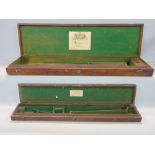 A 19th century mahogany gun case, baise lined John Manton & Son, 6 Dover Street (Gun makers to the