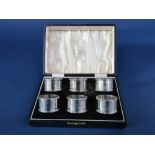 Cased set of six napkin rings, by J B Chatterley & Son Ltd, 6 ozs approx