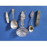 A small collection of bijouterie silver to include an interesting continental (possibly Dutch)