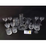 A good large collection of quality cut glasses to include tumblers, sherry glasses and others,