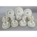 A collection of Minton Ardmore pattern teawares comprising a milk jug and cream jug, covered