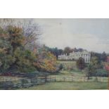 FW Lee (late 19th century British) - Well detailed study of a large country house in a parkland