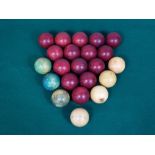 A collection of antique ivory billiard balls (4.5cm diameter approx) (22)