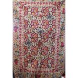 Kashmiri cross stitch rug, 170 x 112cm