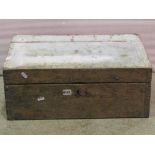 A small vintage pine portable carpenters tool chest and contents