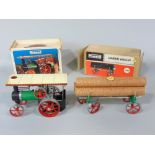 Mamod Steam Tractor in box with instructions, together with a boxed Lumber wagon LWI (2)