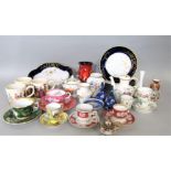 A collection of ceramics including Limoges dessert wares, a collection of late 19th century French