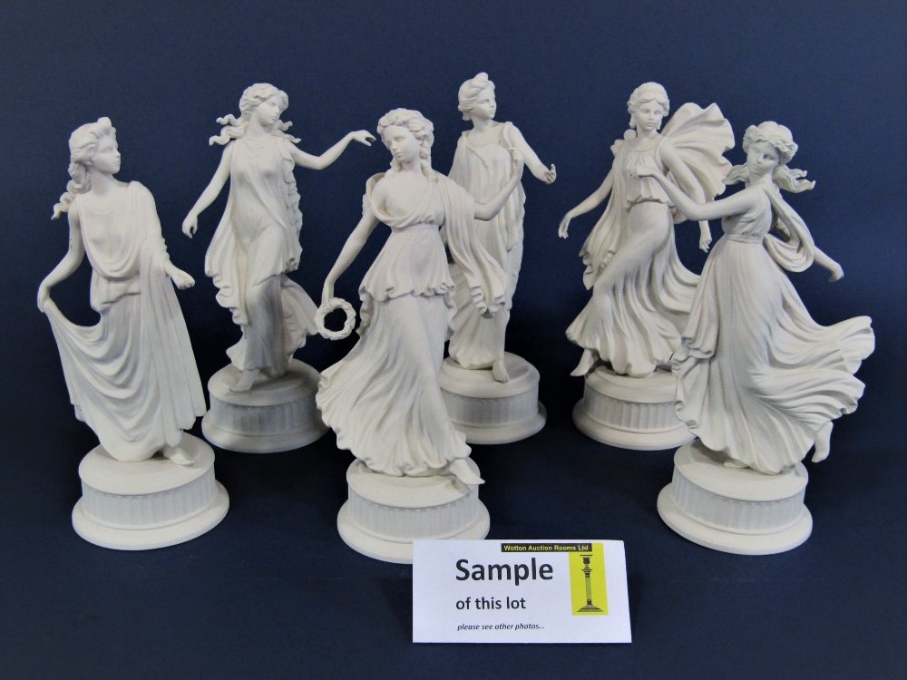 A set of six Wedgwood limited edition parian type figures from the Dancing Hours collection,
