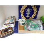 A quantity of Subbuteo boxed football figures, other Subbuteo equipment including the FA Cup, etc,