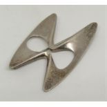 Georg Jensen - Danish silver brooch of stylised form, No. 369, 5.5cm long approx (clasp af)