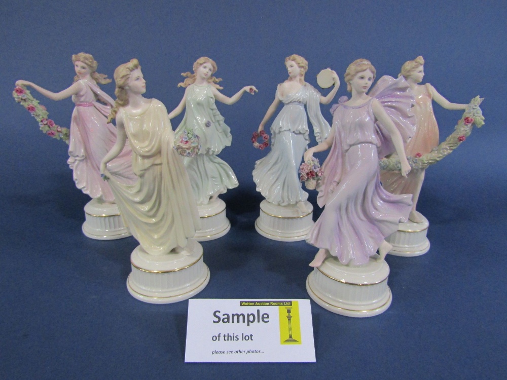 A set of six Wedgwood limited edition parian type figures from the Dancing Hours collection, - Image 2 of 2
