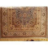 Keshan type full pile rug with central pastel medallion upon a turquoise ground, 170 x 120cm