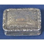 Good William IV silver vinaigrette by Nathaniel Mills with engraved geometric top and cast flower