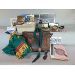 A large quantity of scouting memorabilia and memorabilia spread over two boxes comprising various