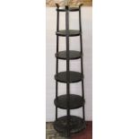 Six tier graduated painted steel saucepan rack