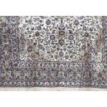 Good Persian hand woven Keshan carpet, floral medallion decoration, ivory ground, 400 x 300cm