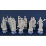 A set of nine Wedgwood limited edition Jasperware figures from the Classical Muses collection (9)