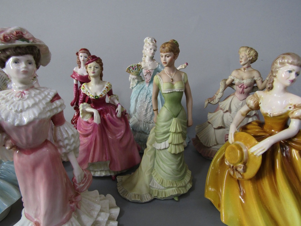 A collection of mainly Coalport figures of ladies including Nell Gwynn and Marie Antoinette from the - Image 3 of 3