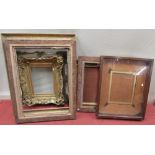 Large Regency gesso picture or mirror frame with repeating scrolled detail to accept a canvas or