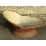 A Victorian tin hip bath, with painted interior and simulated wood grain finish