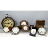 A mixed collection of horology to include J B Yabsley of London alarm timepiece, further Edwardian
