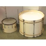 Boosey and Hawkes vintage drum kit comprising four drums of varying size, and three symbols, the