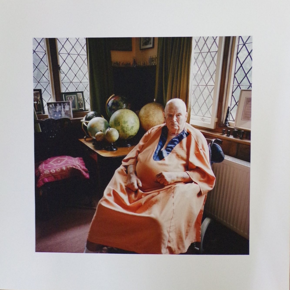 Original photograph of Patrick Moore late in his life, unframed, 30 x 30 cm