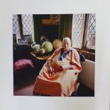 Original photograph of Patrick Moore late in his life, unframed, 30 x 30 cm