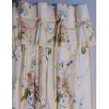 4 pairs of curtains in Colefax & Fowler 'Gallacia' fabric, all lined plus thermal lining, with