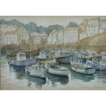 Fred Blake (British 20th century) Mevagissey harbour, Cornwall, watercolour, signed and dated 94, 31